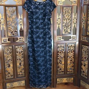 NWT Kataya Sheer Embroidered Formal Gown